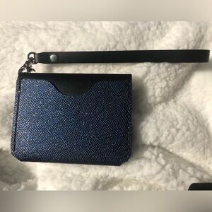Handmade Shiny Blue Leather Wallet